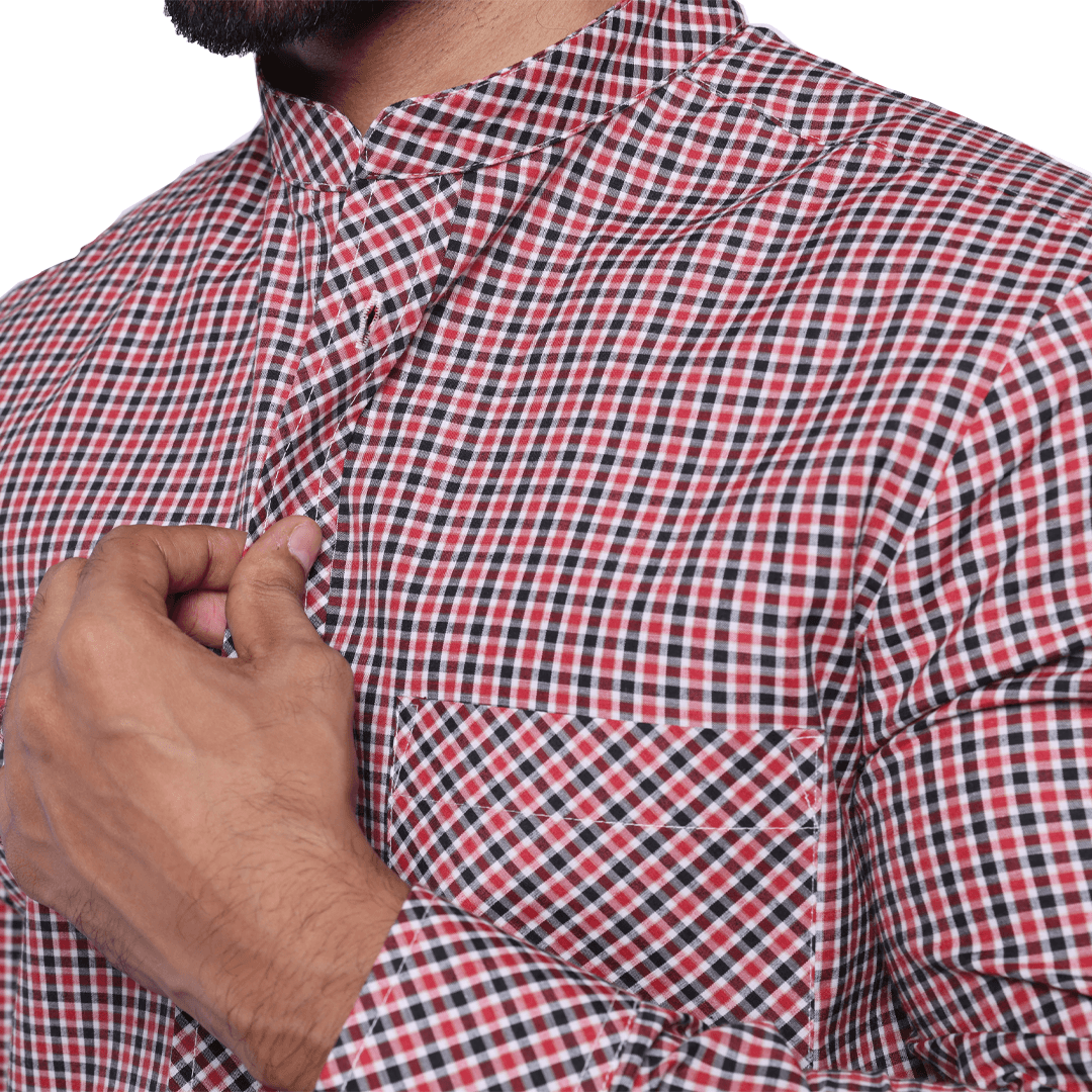 MEN’S 60% COTTON 40% POLYESTER FULL SLEEVE SHIRT - RED - N A S H